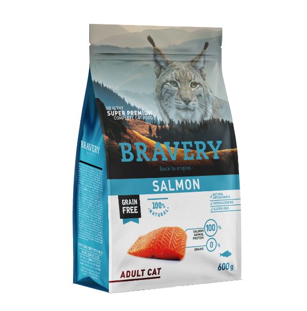 BRAVERY CAT ADULT SALMÓN 600GR