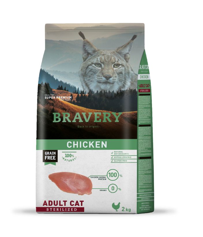 BRAVERY CAT ADULT STERILIZED CHICKEN 2KG