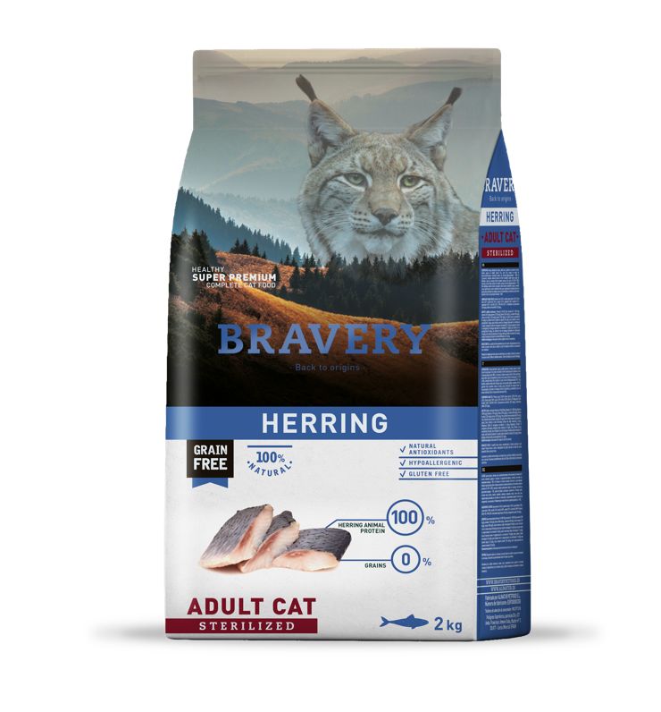 BRAVERY CAT ADULT STERILIZED HERRING 2KG