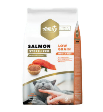 AMITY CAT LOW GRAIN STERILIZED SALMÓN 2KG