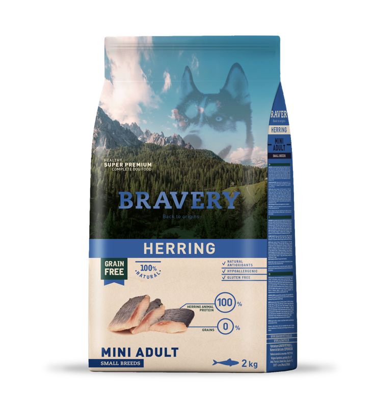 BRAVERY DOG MINI ADULT HERRING (ARENQUE) 2KG