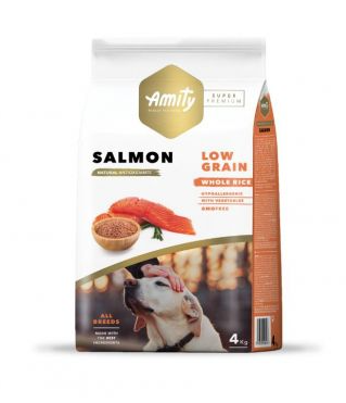 AMITY DOG LOW GRAIN ADULT SALMON 4KG