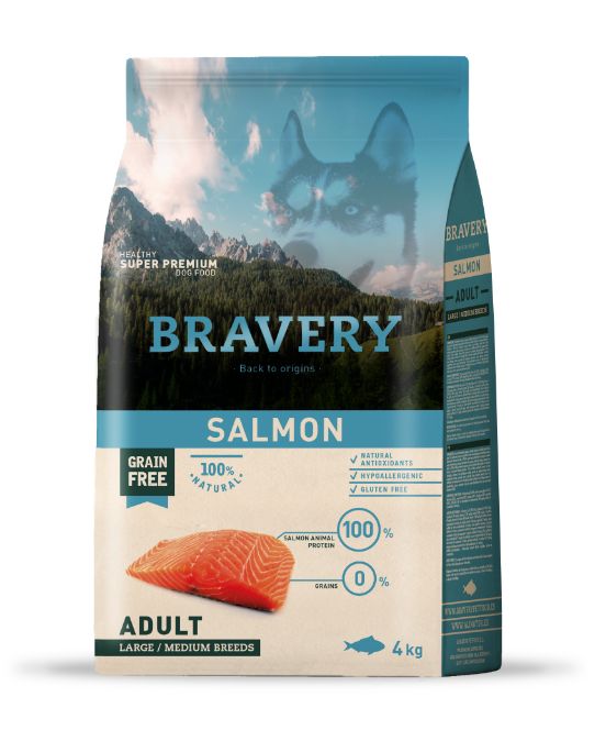 BRAVERY DOG ADULT SALMON  MED-LARGE BR. 4KG