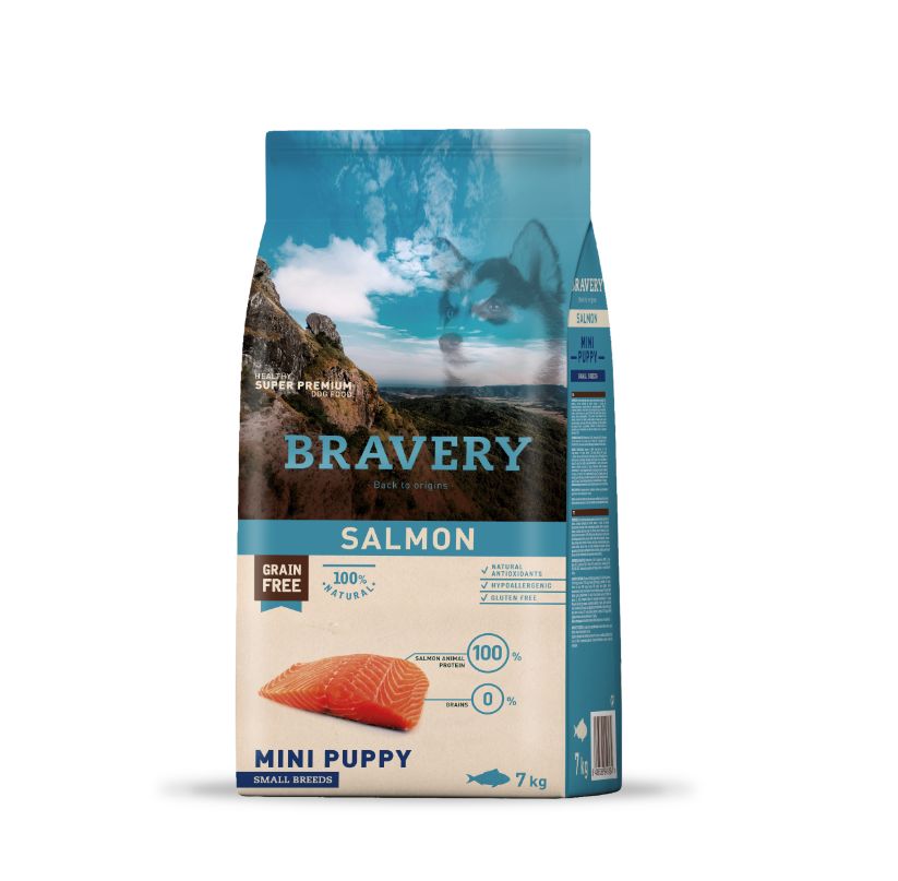 BRAVERY DOG MINI PUPPY SALMÓN  7KG