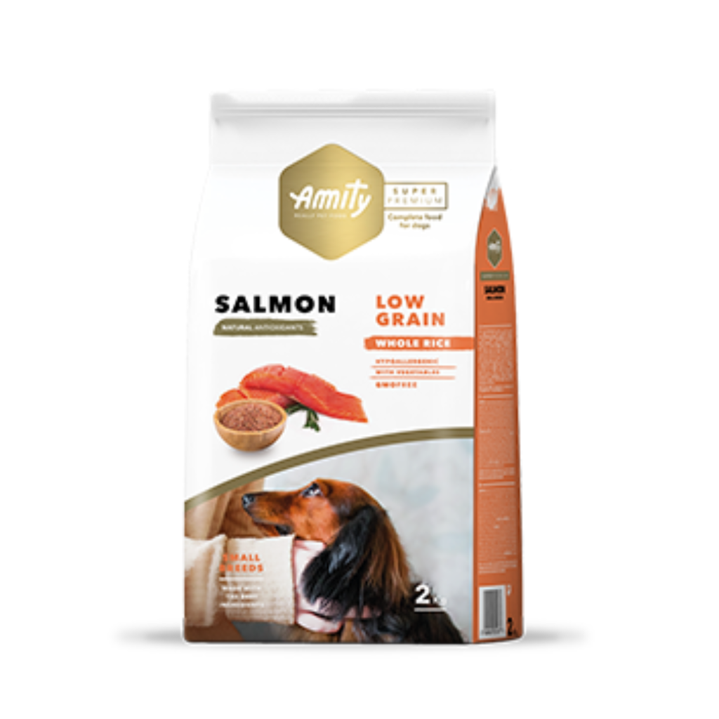 AMITY DOG LOW GRAIN MINI ADULT SALMON 7KG