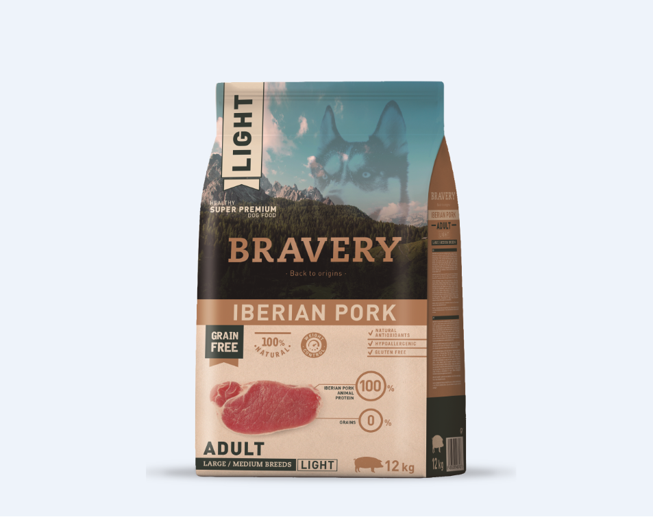 BRAVERY DOG LIGHT MED-LARGE 12KG