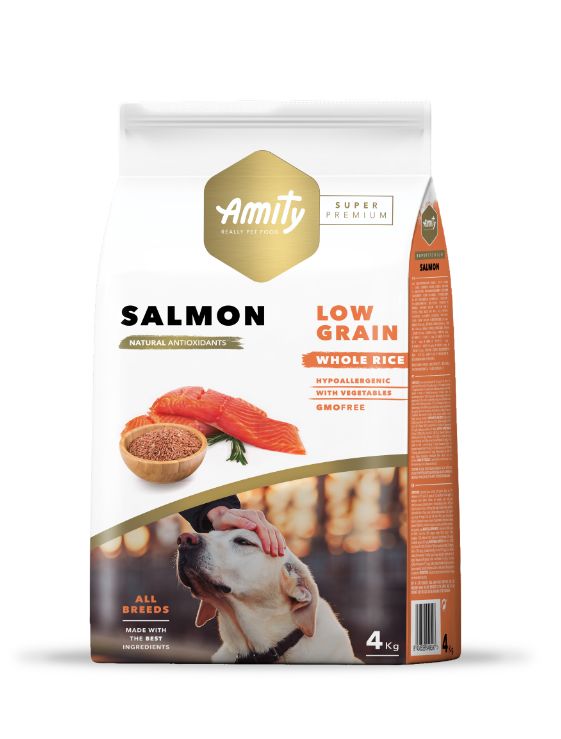 AMITY DOG LOW GRAIN ADULT SALMON 14KG