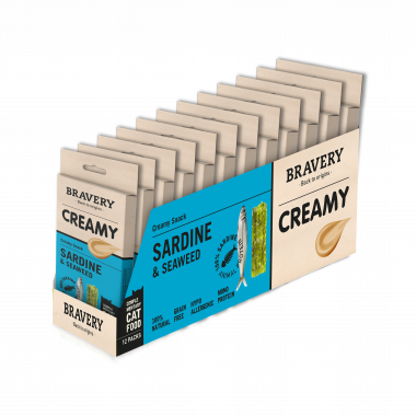 BRAVERY CAT CREAMY SARDINE & SEAWEED 56 GR (12 UND.)