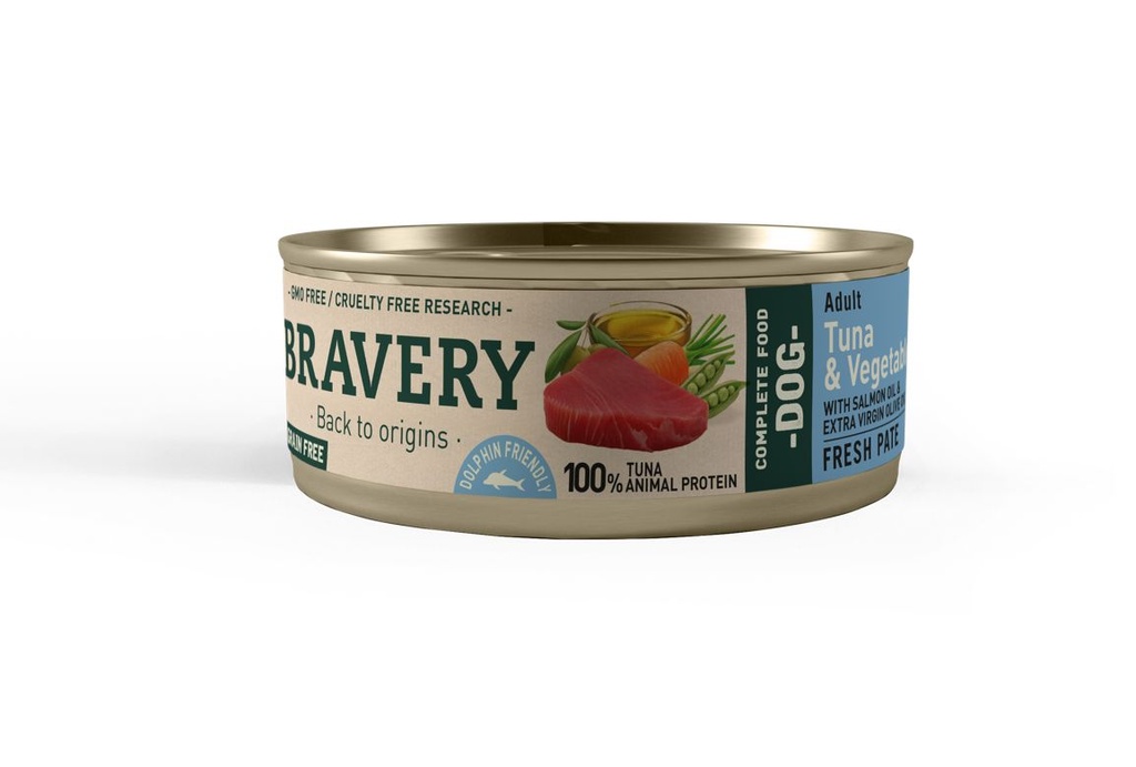 BRAVERY DOG HUMEDO TUNA & VEGETABLES 24X80GR