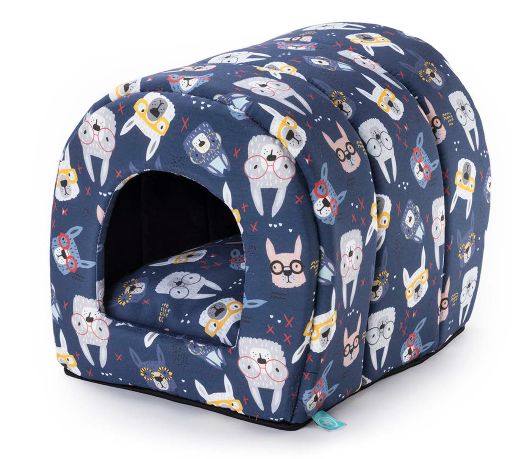LEO PET CAMA TUNEL ESPUMA "VULCANO" ESTAMPADO ALPACA 35X50X36H CM