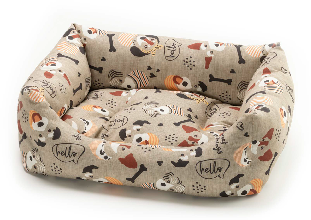 LEO PET CAMA "RODI" DOGS AND BONES 60X70 CM