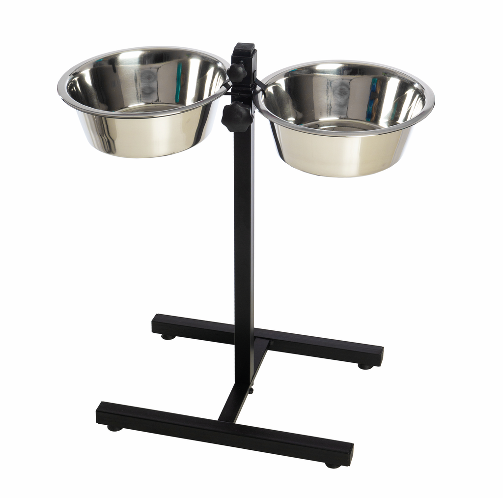 LEO PET SOPORTE AJUSTABLE CON DOBLE COMEDERO EN ACERO INOXIDALBE 1800ML