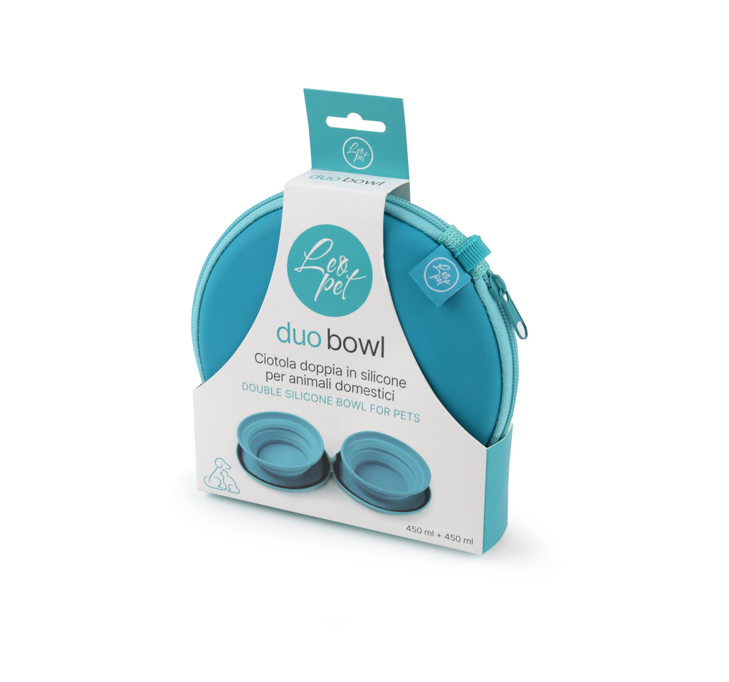 LEO PET BOWL DUO SILICONA 2x450 ML