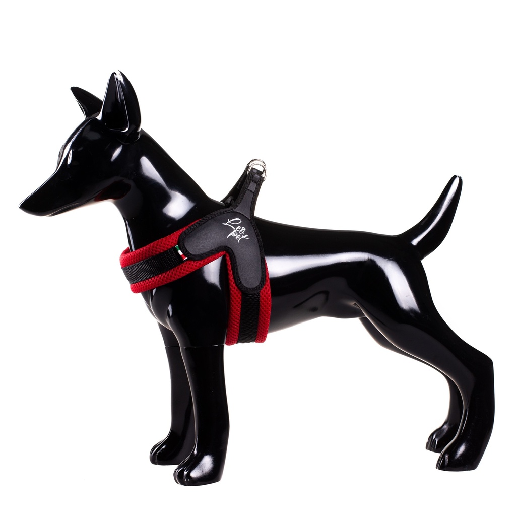 LEO PET ARNES DE PVC-NYLON-MALLA ROJO T-4 50-60CM