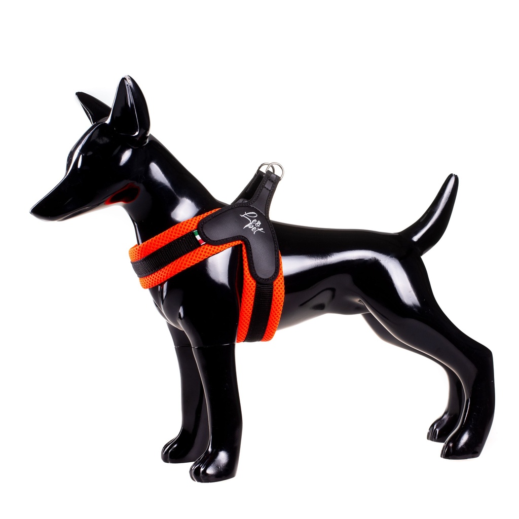 LEO PET ARNES DE PVC-NYLON-MALLA NARANJA NEON T-4 50-60CM