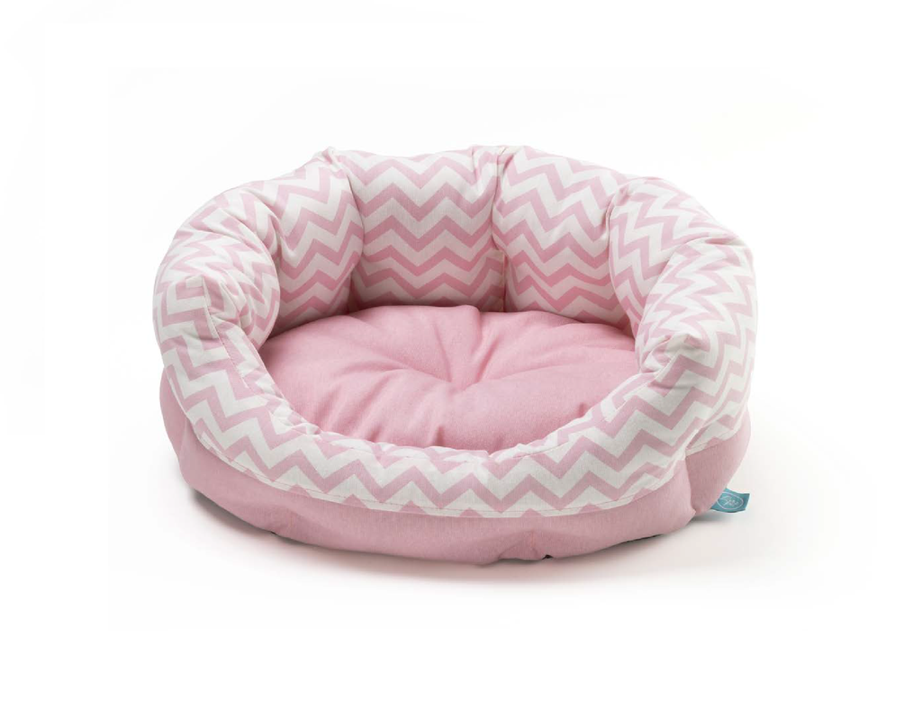 LEO PET CAMA SANTORINI PUPPY ROSA ZIG ZAG 45X35X18 CM