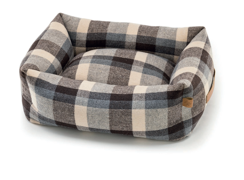 LEO PET CAMA ELBA TARTÁN BEIGE 85X110 CM
