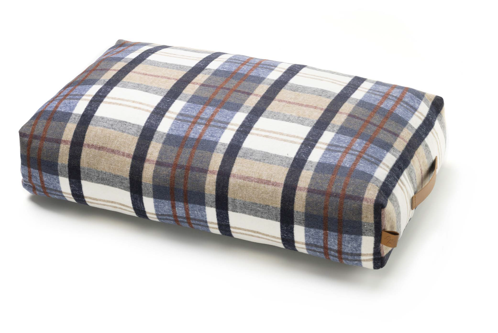 LEO PET COJÍN LADRILLO TARTÁN AZUL 60X100X15 CM