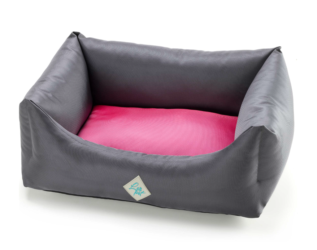 LEO PET CAMA RODI EXTRA FUERTE FUCSIA Y GRIS AGUA 70X85 CM