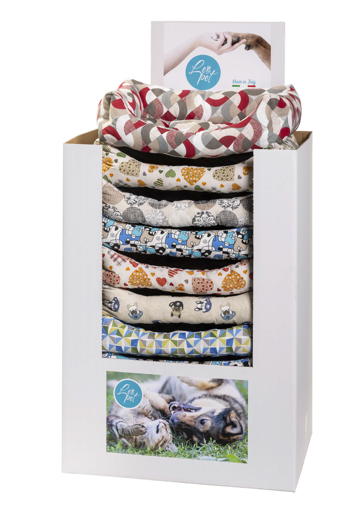 LEO PET EXPOSITOR CUNAS RODI DISEÑOS VARIADOS 60x70 CM (14 UNIDADES POR EXPOSITOR)