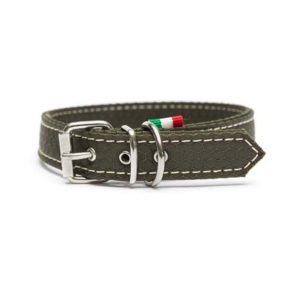 LEO PET COLLAR DE TELA IMPERMEABLE OXFORD VERDE 30x2 CM