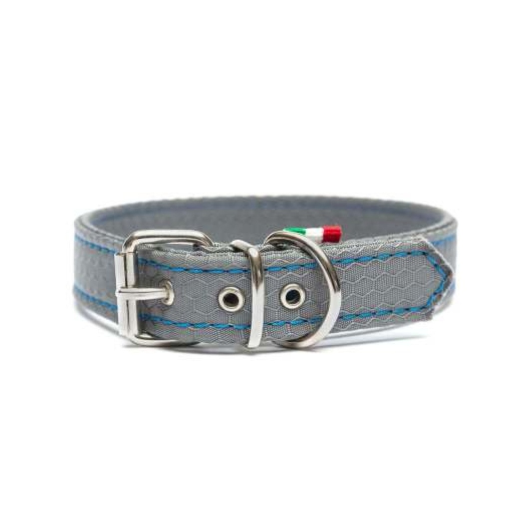 LEO PET COLLAR DE TELA IMPERMEABLE OXFORD COLOR GRIS 35x2 CM