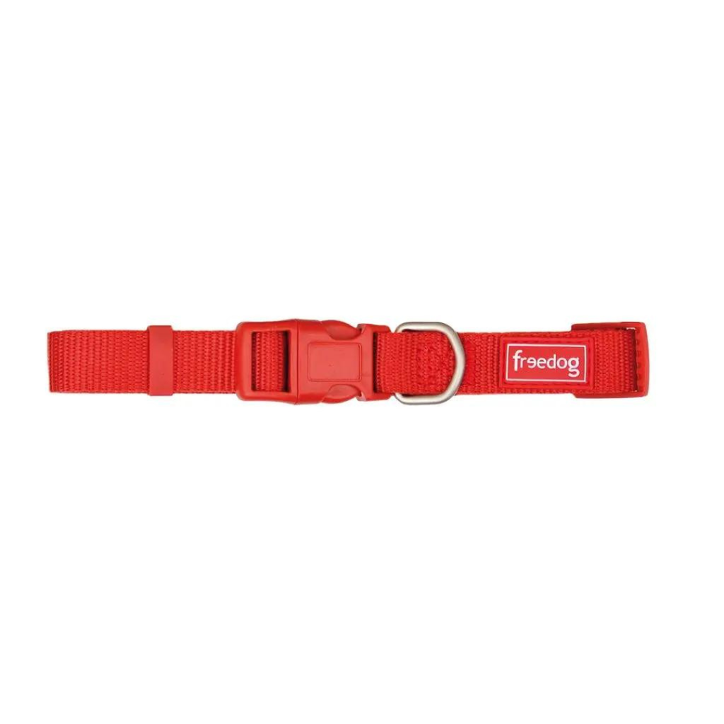FREEDOG COLLAR NYLON BASIC ROJO TEJA 10MM