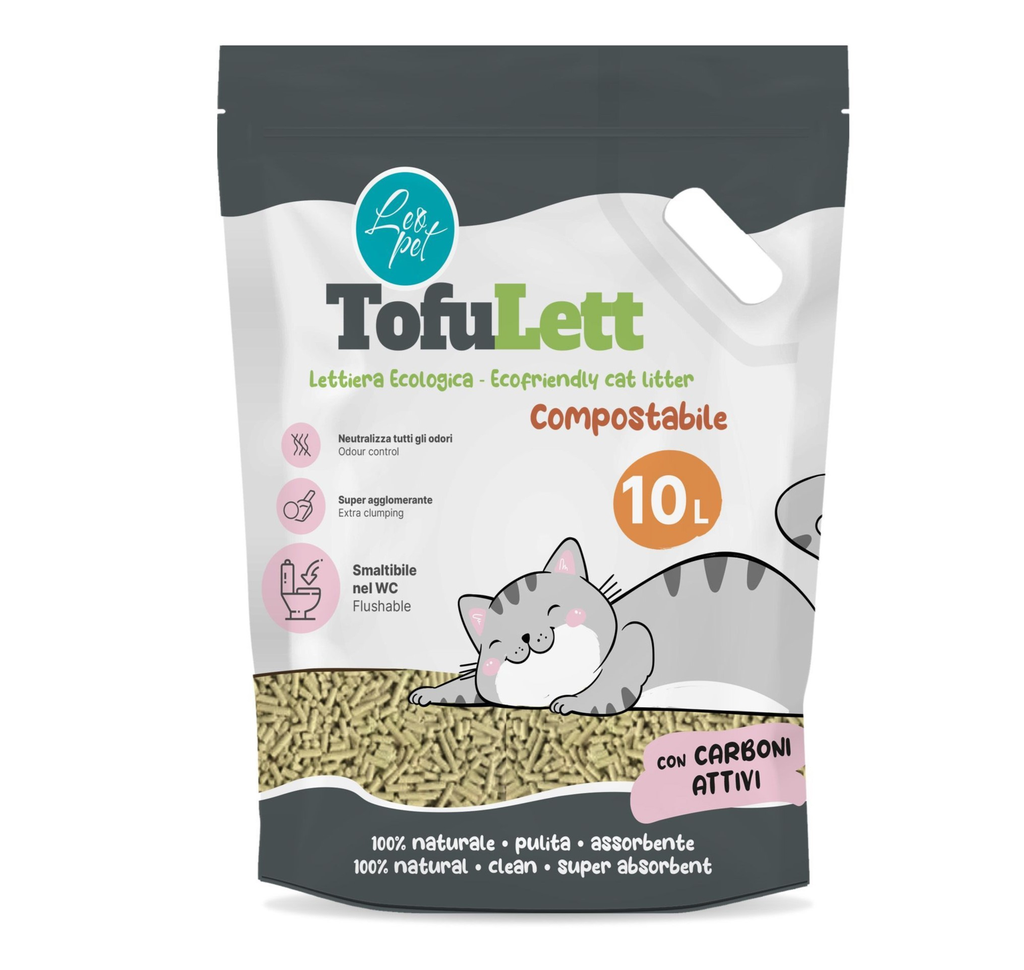 LEO PET ARENA DE TOFU CON CARBON ACTIVADO 10L (OFERTA 11+1UND.)