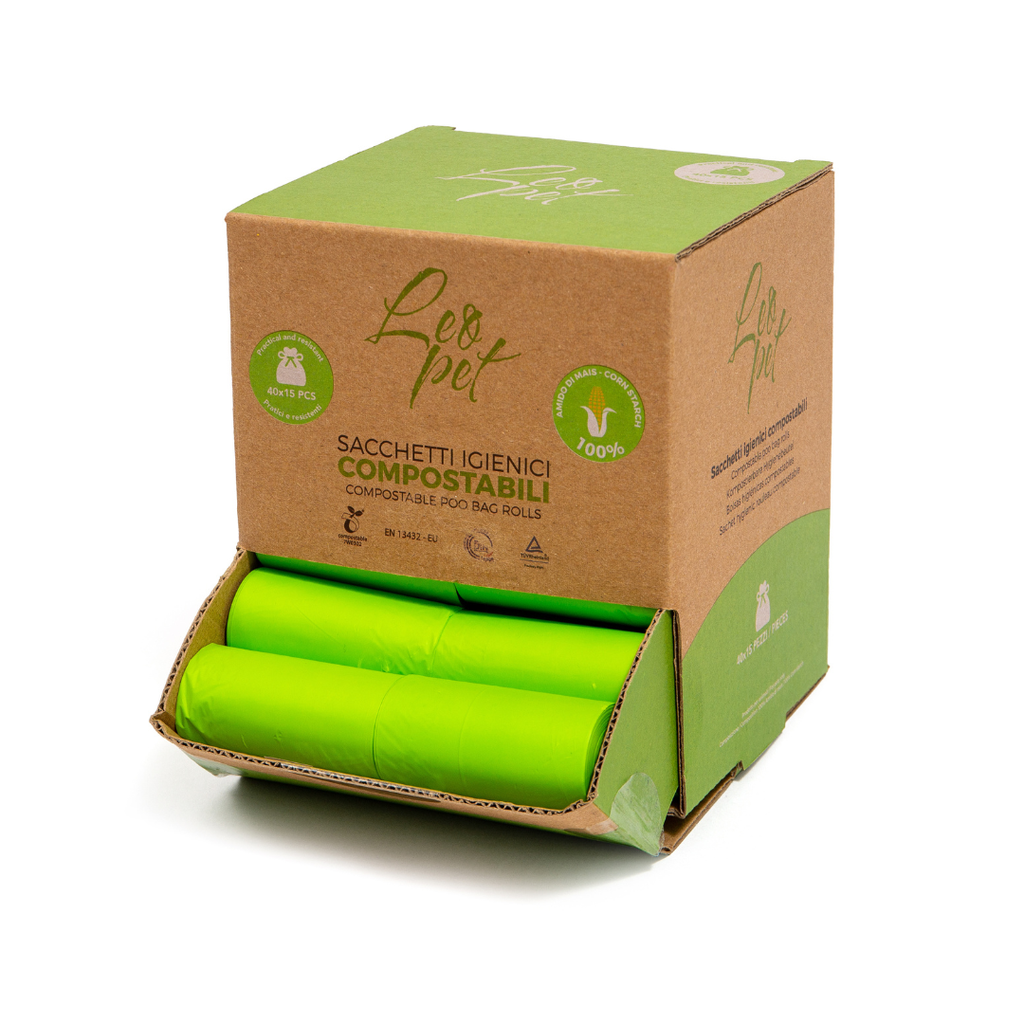 LEO PET BOLSAS COMPOSTABLES VERDES 40 ROLLOS