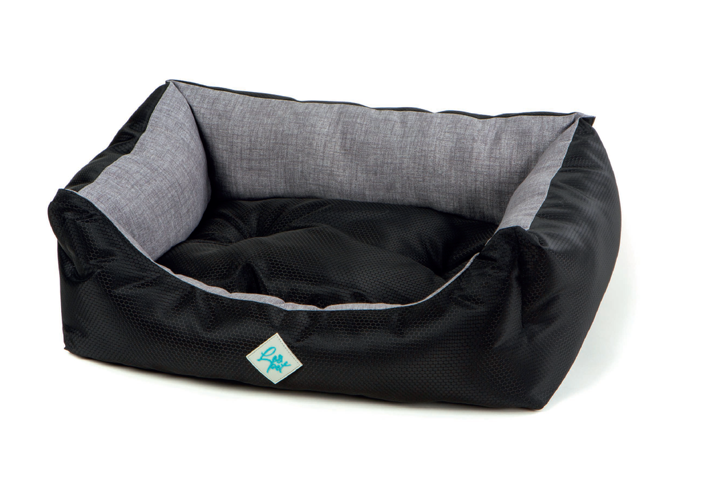 LEO PET CAMA RODI CON COJÍN DESENFUNDABLE NEGRO 70X85 CM