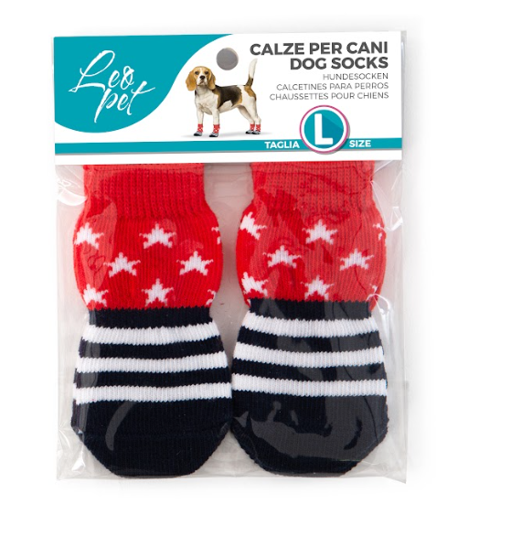 LEO PET CALCETINES PERRO STAR&STRIPS TALLA L PACK 2