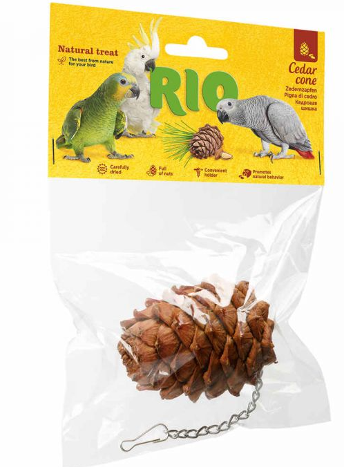 RIO PIÑA DE CEDRO NATURAL PARA PÁJAROS (8UND. DE 55GR)