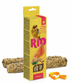 RIO BARRITAS CON MIEL SEMILLAS CANARIOS 2X40GR (8 CAJITAS DE 2 BARRITAS)