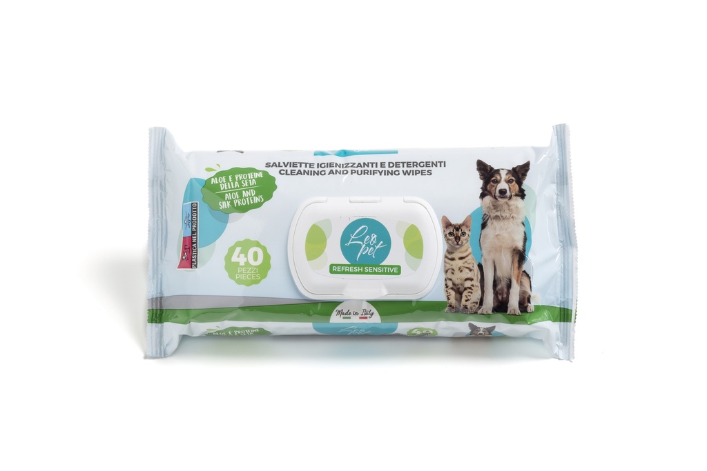 LEO PET TOALLITAS ALOE Y PROTEINA DE SEDA 40 UND.