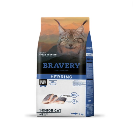 BRAVERY CAT SENIOR HERRING 7KG