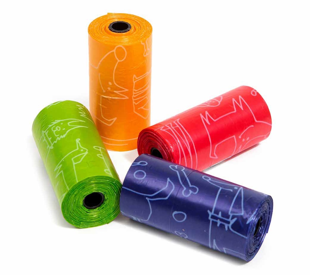 LEO PET BOLSAS HIGIÉNICAS COLORES SURTIDOS 4 ROLLOS