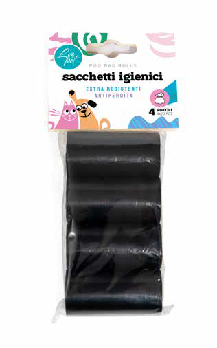 LEO PET BOLSAS HIGIÉNICAS NEGRAS 4 ROLLOS