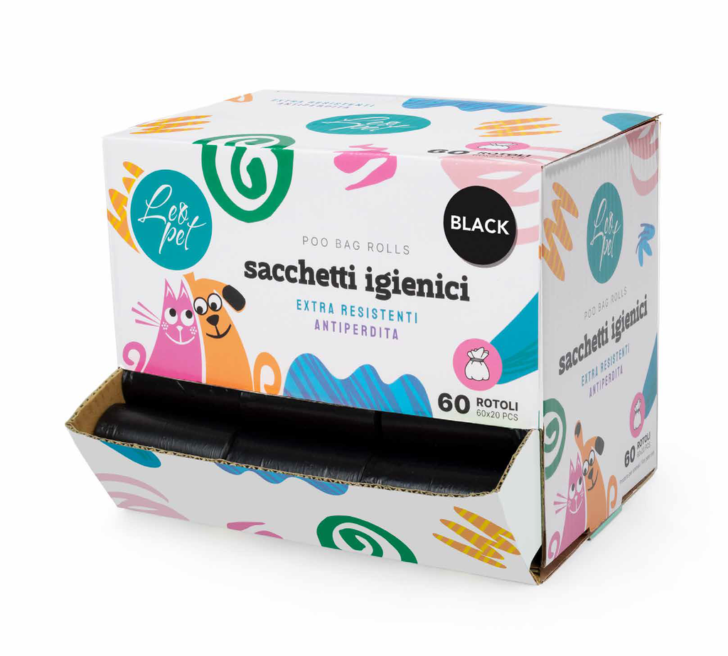 LEO PET BOLSAS PERRO NEGRAS 60 ROLL