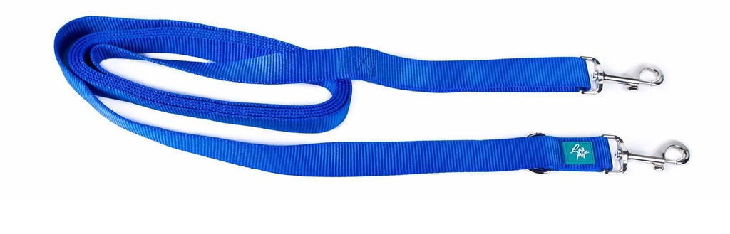 LEO PET CORREA CON DOBLE MOSQUETÓN DE NYLON AZUL XL 2,5 X 300 CM GROSOR 2,2MM