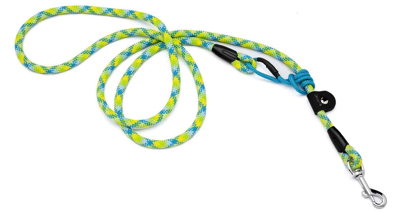 LEO PET CORREA DE CUERDA CON GANCHO CM 200 COLOR AMARILLO/VERDE