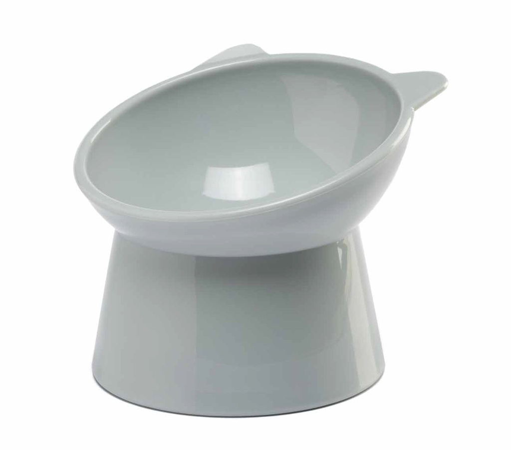 LEO PET CUENCO PARA GATOS ALTO E INCLINADO AZUL CLARO
