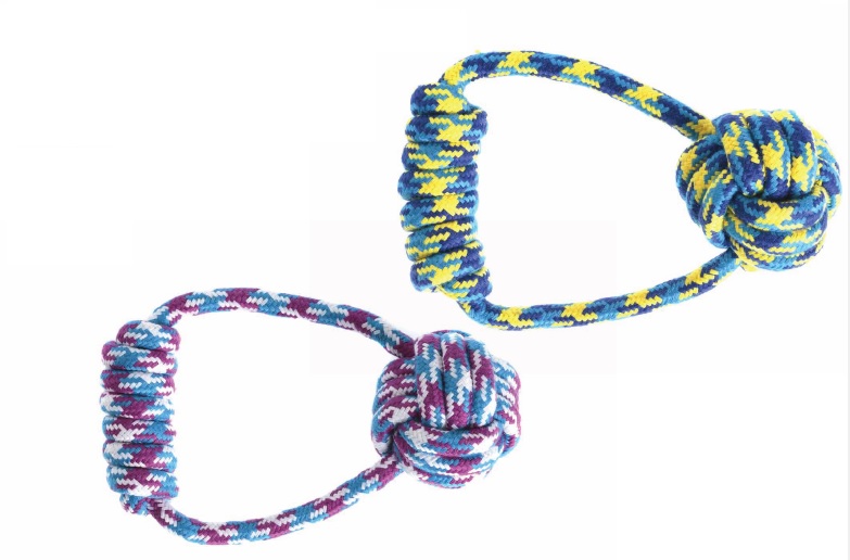 LEO PET JUGUETE PELOTA Y CUERDA CON ASA PARA CHUPETE COLORES SURTIDOS 120-125 GR