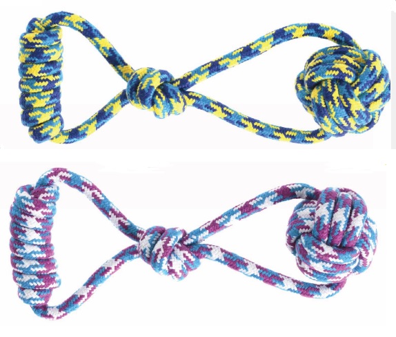 LEO PET PELOTA Y CUERDA CON ASA LARGA PARA CHUPETE COLORES SURTIDOS 140-145 GR