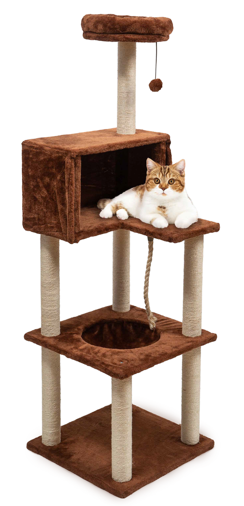 LEO PET RASCADOR "CERVINIA" MARRÓN 50X50X160 CM