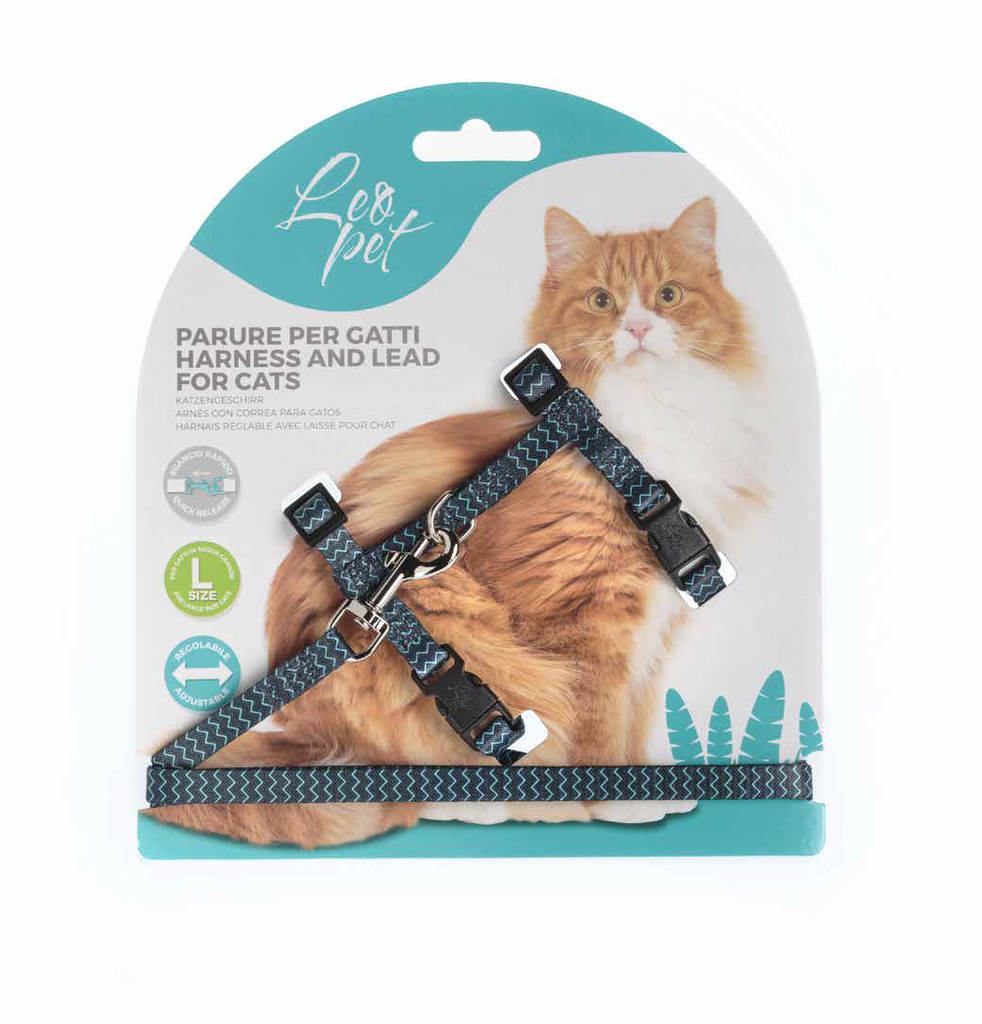 LEO PET SET DE PASEO PARA GATOS ESTAMPADO PARA GATOS DE TAMAÑO GRANDE