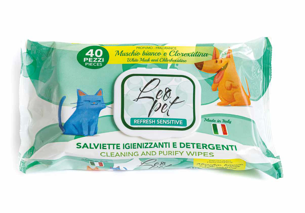 LEO PET TOALLITAS MUSCHIO BIANCO E CLOREXIDINA 40 PZ