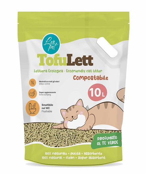 LEO PET TOFULETTE - TOFU LITTER 10 LITROS FRAGANCIA TÉ VERDE