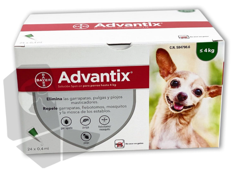 ADVANTIX 24 X 0,4ML (HASTA 4KG)