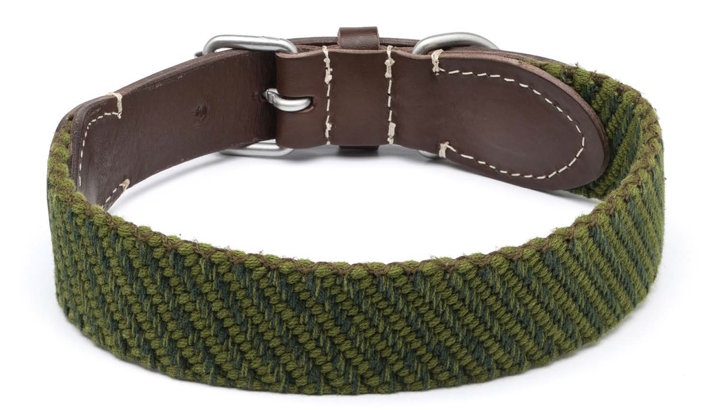 LEO PET COLLAR DE CINTA COLOR LISO VERDE LAVADO 45X3.5CM  