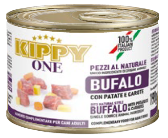 KIPPY ONE ESTOFADO BUFALO CON PATATAS Y ZANAHORIAS 190GR (24 UND.)   